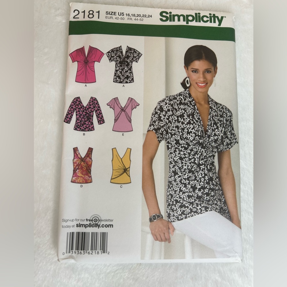 Simplicity plus size women’s top sewing pattern